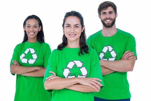 Team working on waste recycling processes